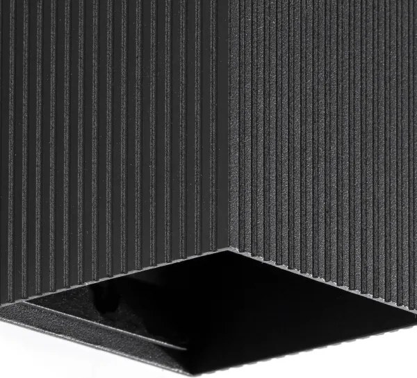 FARO 40535 - Fali lámpa SOLE 1xGU10/8W/230V fekete csipkézett szögletes