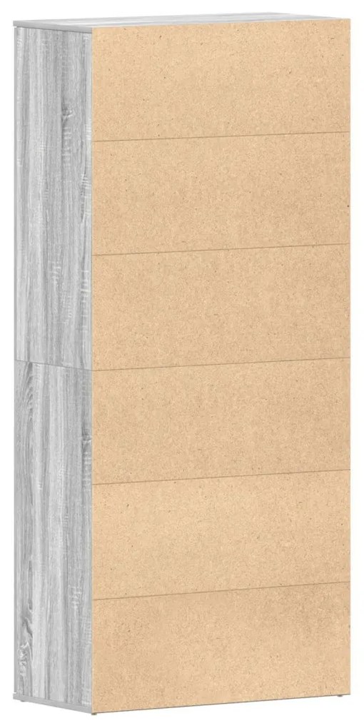 Szürke sonoma cipőtartó 80x39x180 cm Műszakilag megmunkált fa