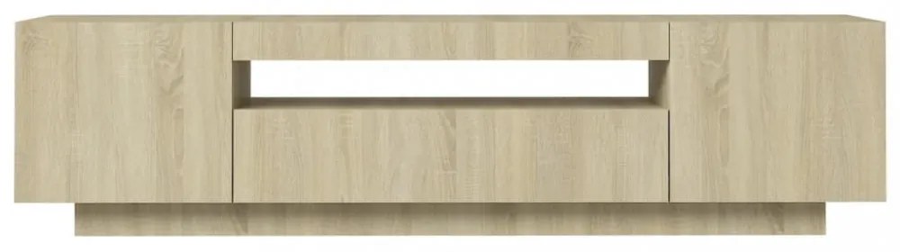 sonoma tölgy színű TV-szekrény LED-lámpákkal 160 x 35 x 40 cm