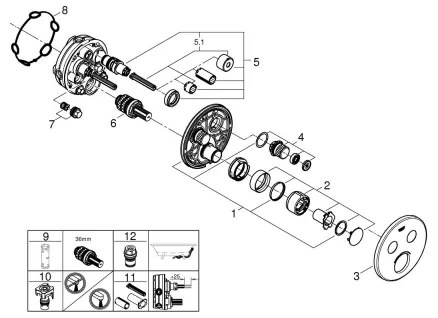 GROHE 29145000 - SMARTCONTROL beépített csaptelep takarólemeze, fényes króm
