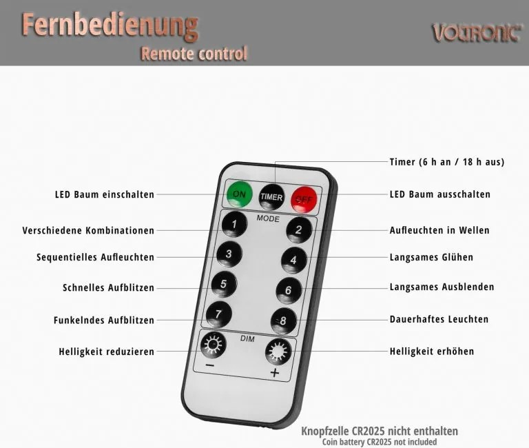 VOLTRONIC® Dekoratív fa LED 180 cm világítással 220 LED