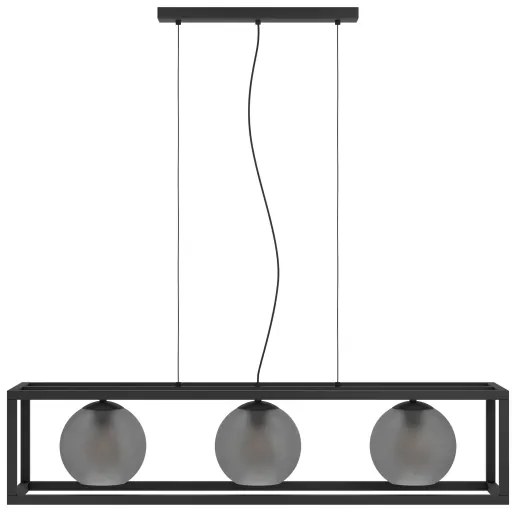 Eglo 390215 - Csillár zsinóron ARANGONA 3xE27/40W/230V füstös/fekete