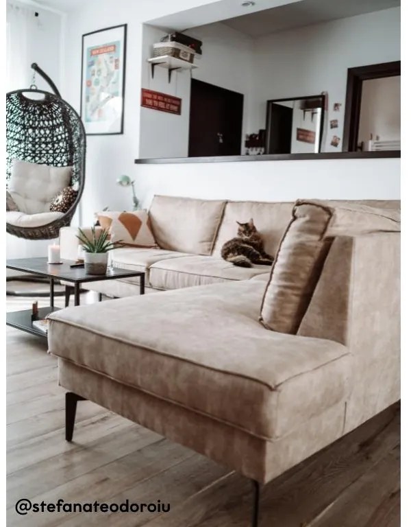 MICA világosbarna sarok ülőgarnitúra Változat: Bal sarok