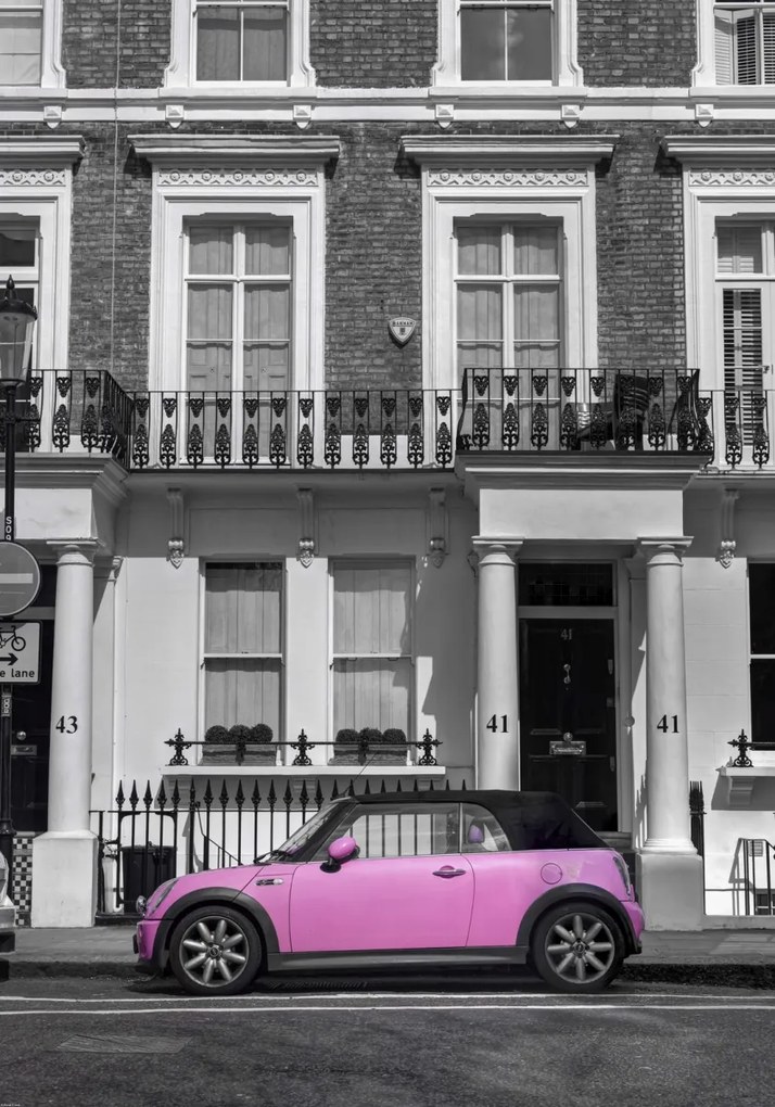 Poszter 70x100cm Ház az úton parkoló autóval, Assaf Frank