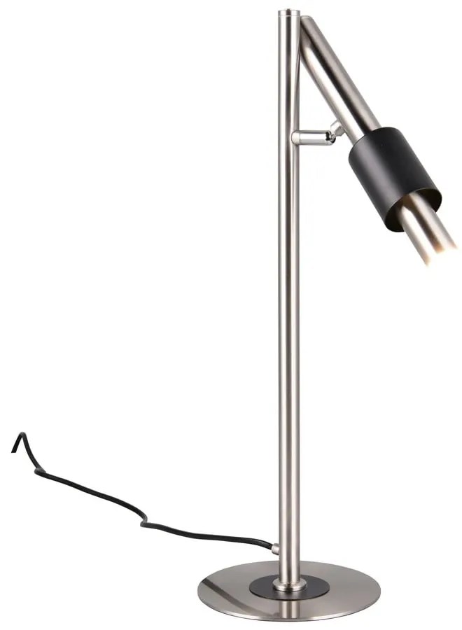 Fekete-ezüstszínű LED asztali lámpa (magasság 50 cm) Ikaris – Trio Select