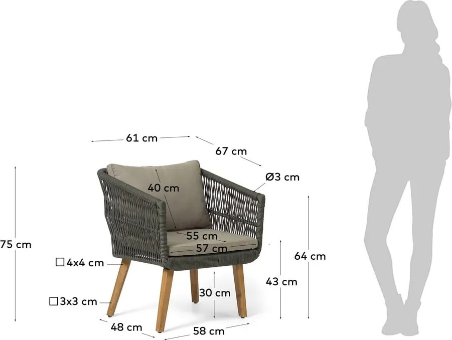 Inti akácfa kerti bútor szett - Kave Home