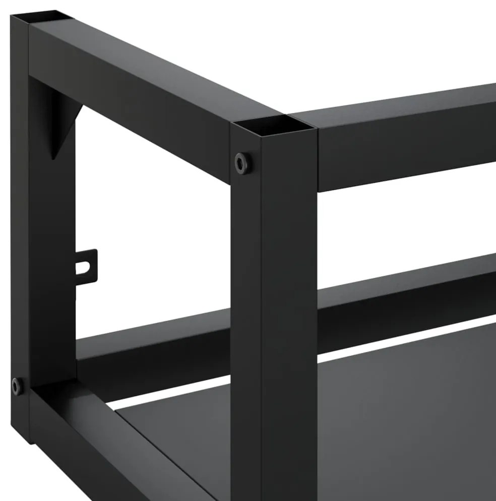 fekete vas fürdőszobai fali mosdókagylókeret 79 x 38 x 31 cm