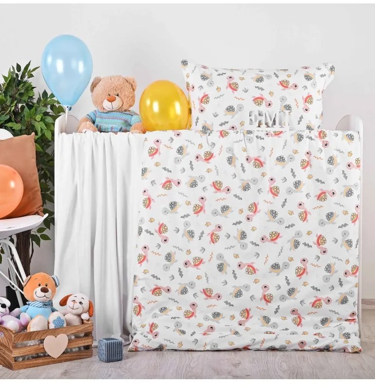 EMI teknős gyermek pamut ágyneműhuzat, Gyerekgarnitúra 90x130 + 45x65