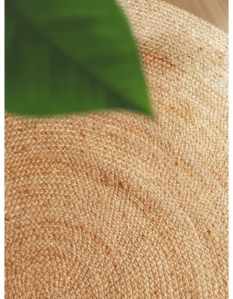 Natúr színű kétoldalas kézi szövésű kerek juta szőnyeg ø 100 cm Jutta Gold – Hanse Home