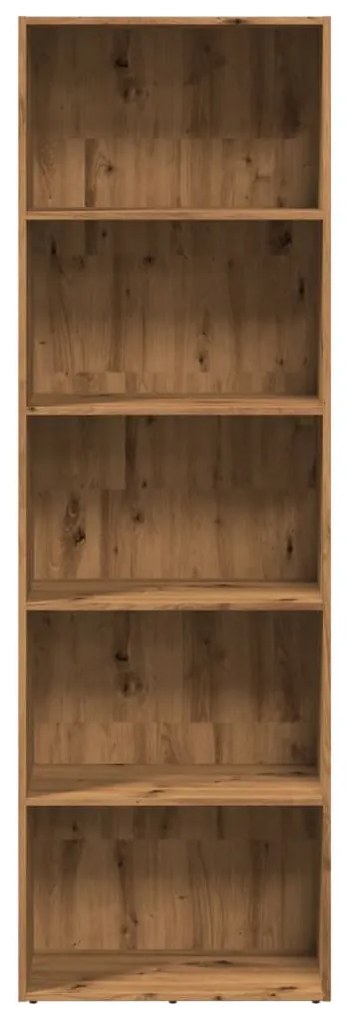 kézműves tölgy színű szerelt fa könyvespolc 60 x 30 x 189 cm