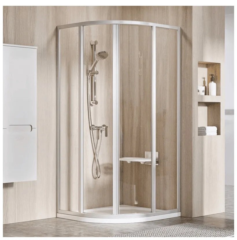 RAVAK Supernova SKCP4-90 Sabina zuhanykabin, íves, fehér + Pearl