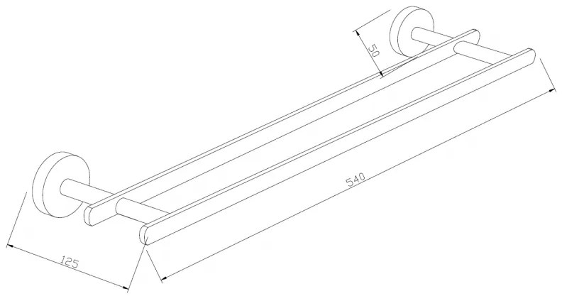 Mexen kiegészítők, LOFT törölközőtartó, fekete, 7012625-70