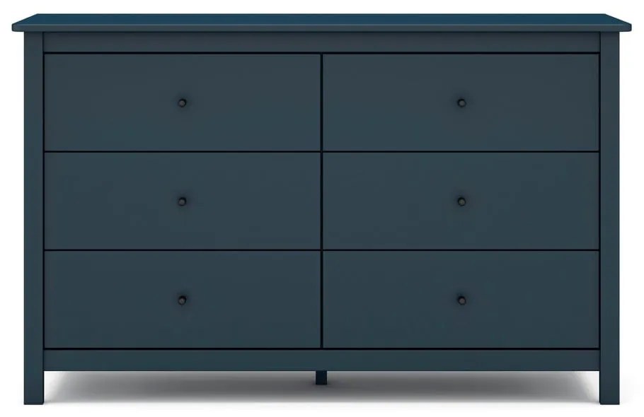 Sötétkék borovi fenyő alacsony komód 130x80 cm Misti – Marckeric