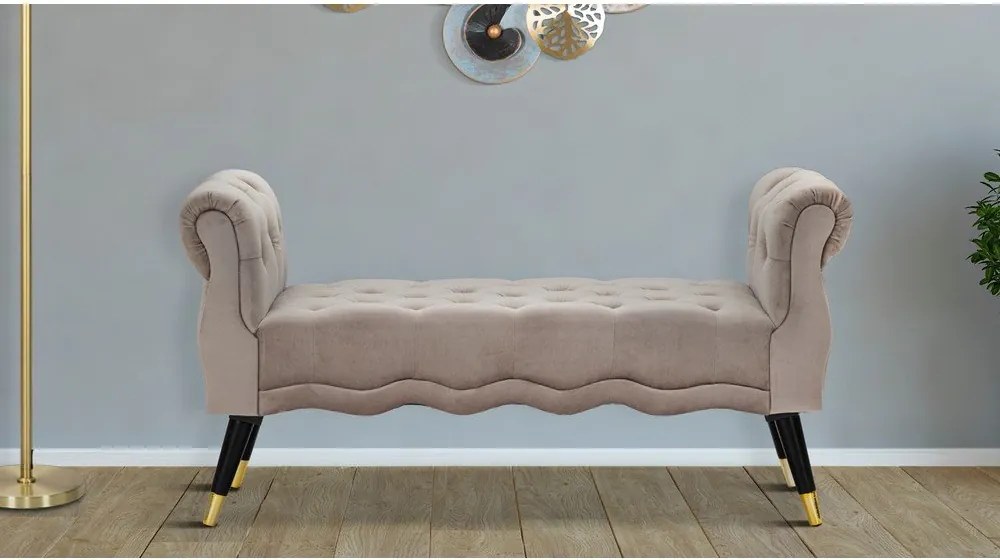 Szürkésbarna bársony pad Paris – Mauro Ferretti