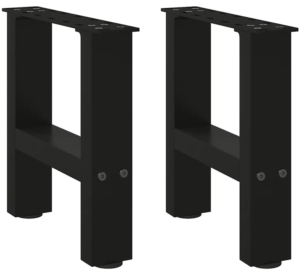 2 db fekete acél dohányzóasztal láb 40 x (30-31) cm