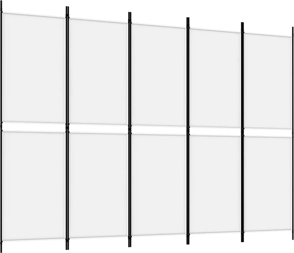 vidaXL fehér 5 paneles paraván 250x180 cm szövet