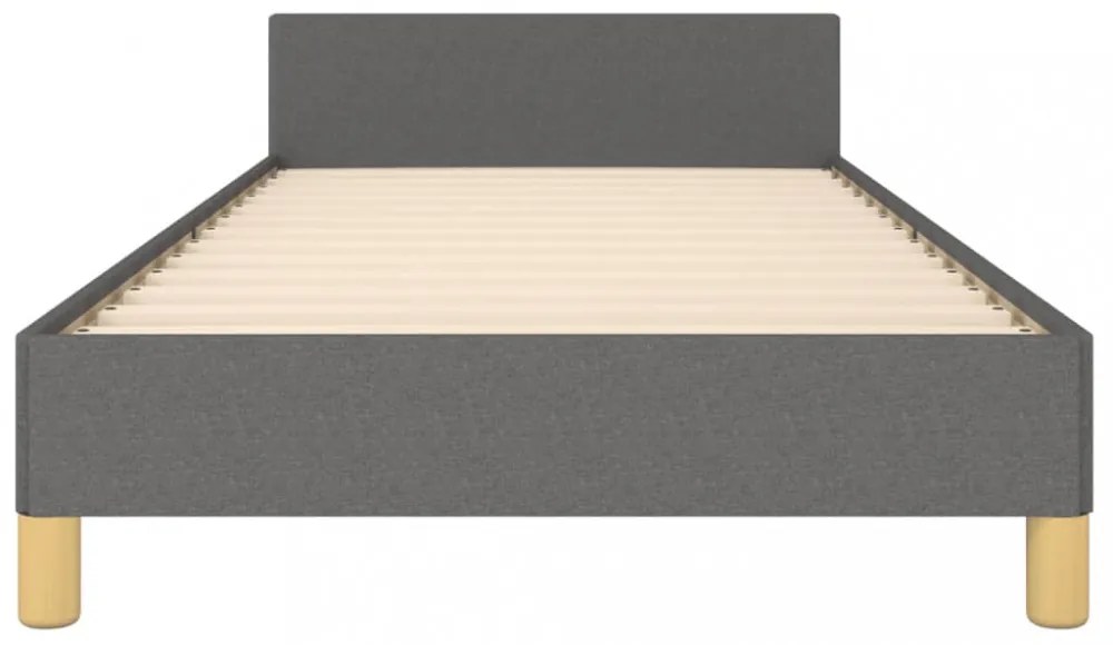 sötétszürke szövet ágykeret matrac nélkül 90x200 cm