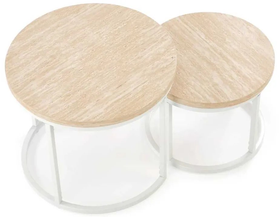 Oreo dohányzóasztal, kő / fehér