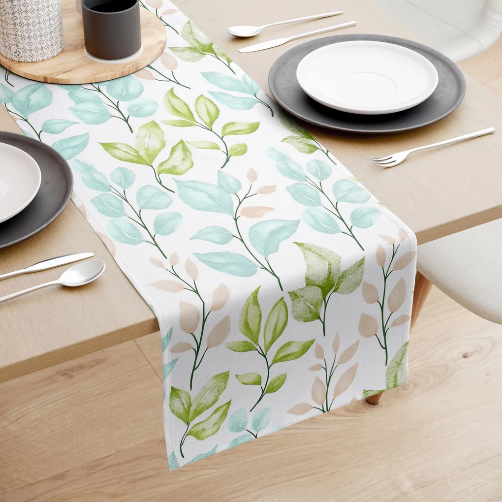 Goldea pamut asztali futó deluxe - festett levelek 20x120 cm