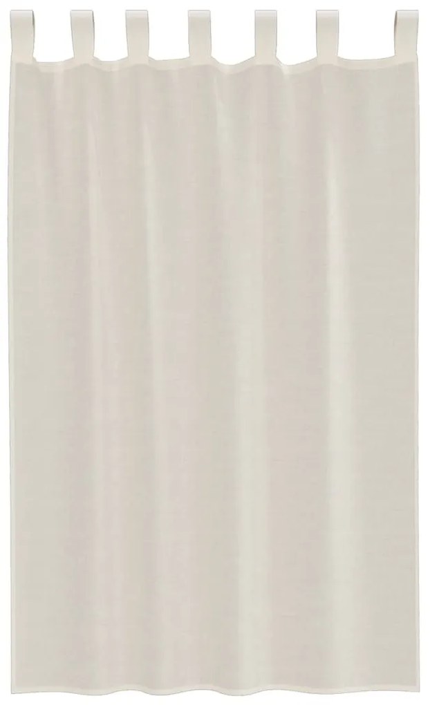 vidaXL 2 db krém színű fátyolfüggönyök fülecske tetejével 140x260 cm