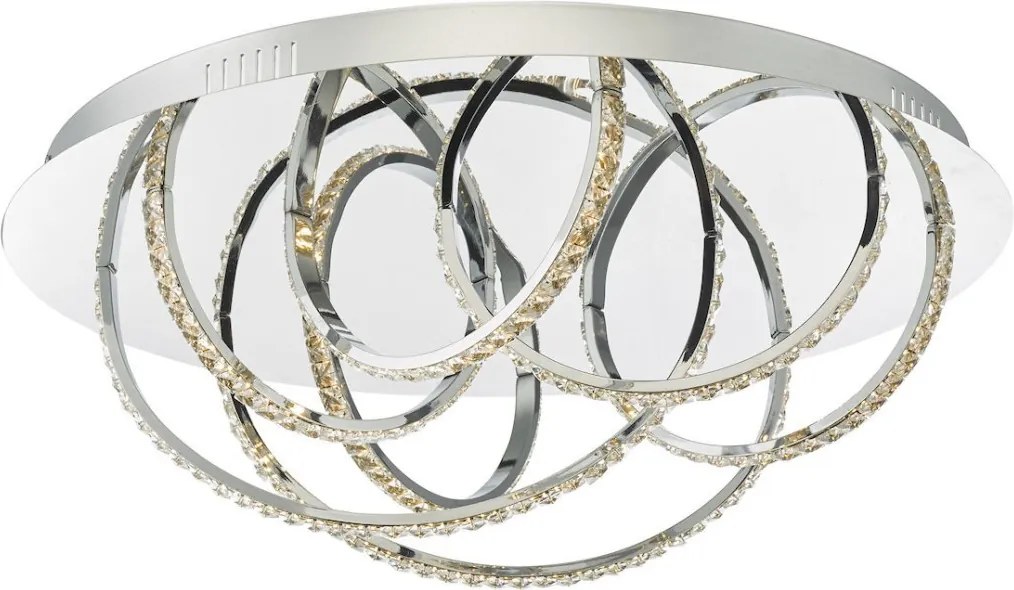 DAR LIGHTING ZAN5050 ZANCARA Kristály Mennyezeti Lámpa Csiszolt Króm LED IP20