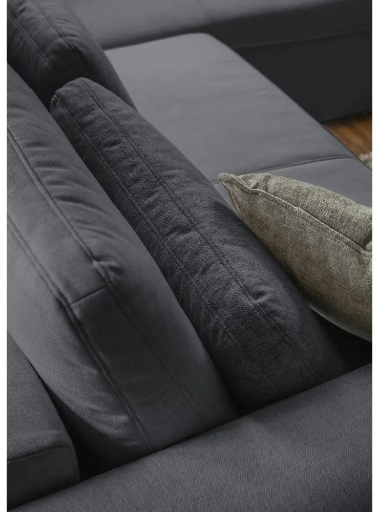 Sötétszürke kinyitható sarokkanapé (variálható) Homely Tommy – Miuform