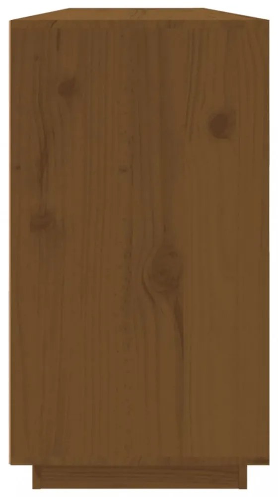 mézbarna tömör fenyőfa tálalószekrény 100 x 40 x 75 cm