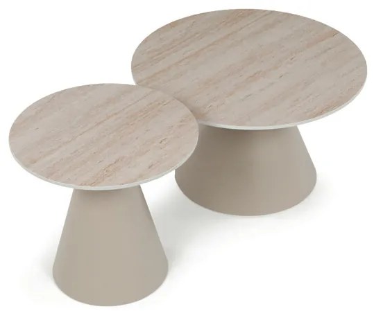 Dohányzóasztal 70×70×40,5 cm, Kerámia Travertin. CT-F4118 TRV