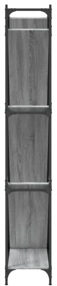 szürke sonoma szerelt fa és fém könyvszekrény 79 x 30 x 180 cm