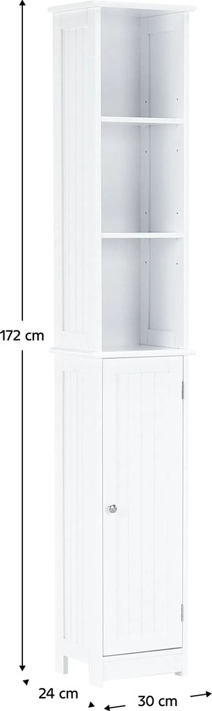 Magas szekrény, fehér, ATENE TYP 1