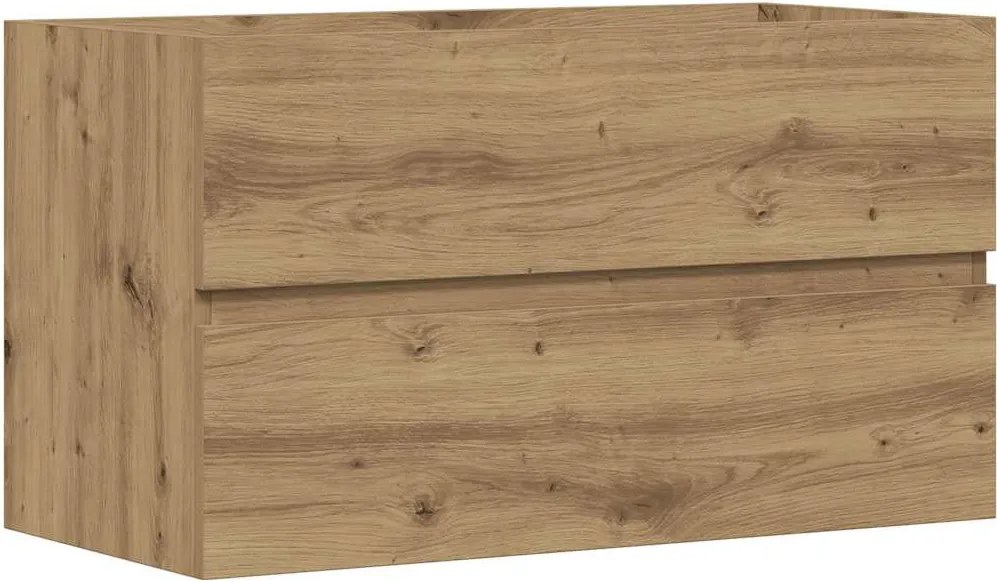 vidaXL kézműves tölgy színű szerelt fa mosdószekrény 90 x 38,5 x 45 cm