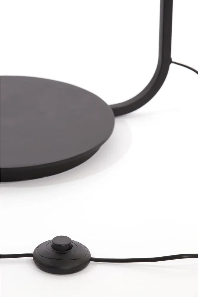 Matt fekete-natúr színű állólámpa textil búrával (magasság 164 cm) Lyra – Light & Living