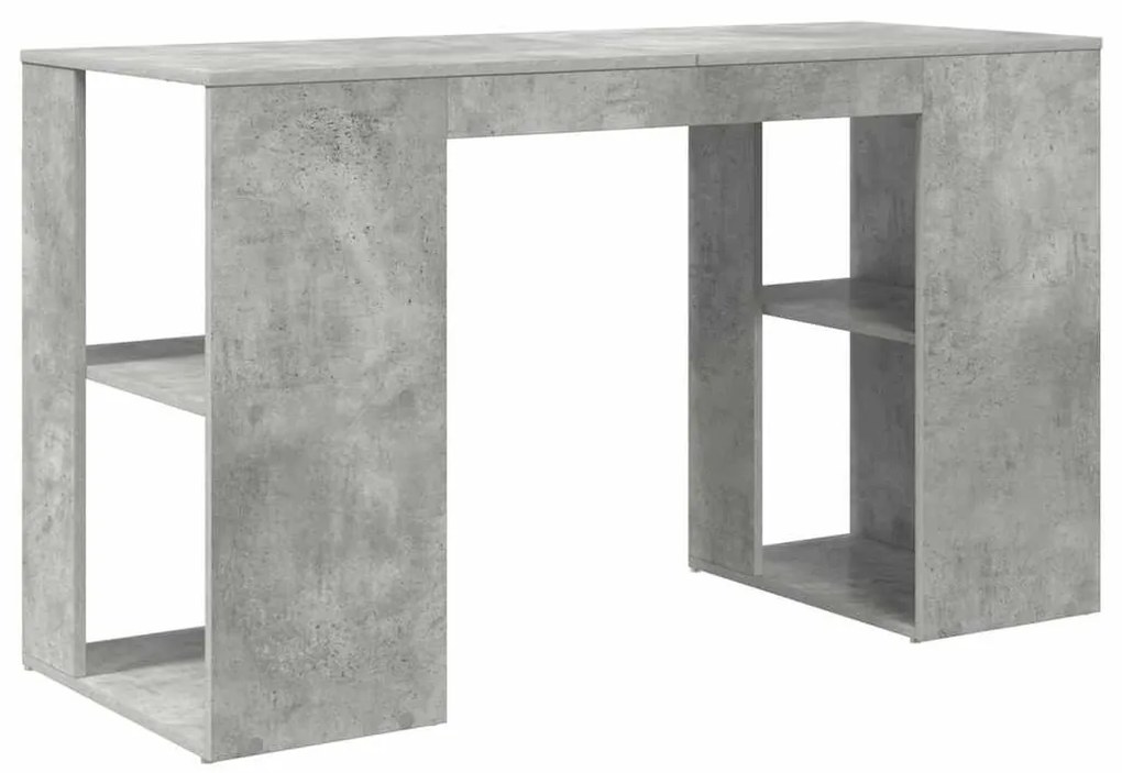 Íróasztal tárolóval Beton szürke 130 x 50.5 x 75 cm Faanyag