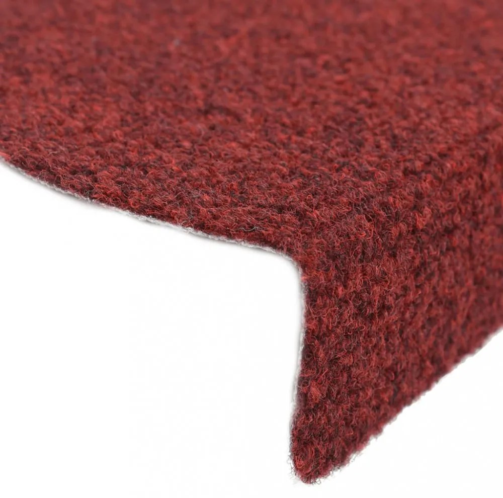 10 db piros tűlyukasztott öntapadó lépcsőszőnyeg 65 x 21 x 4 cm