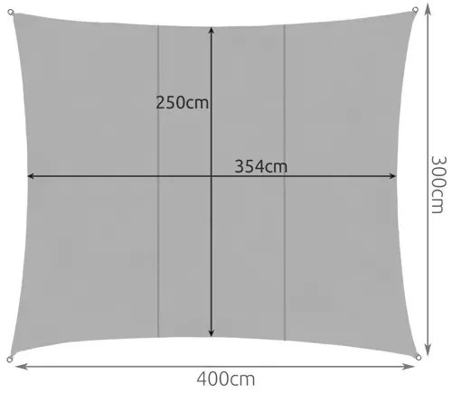 Napellenző vitorla 4x3m - szürke Gardlov 23143