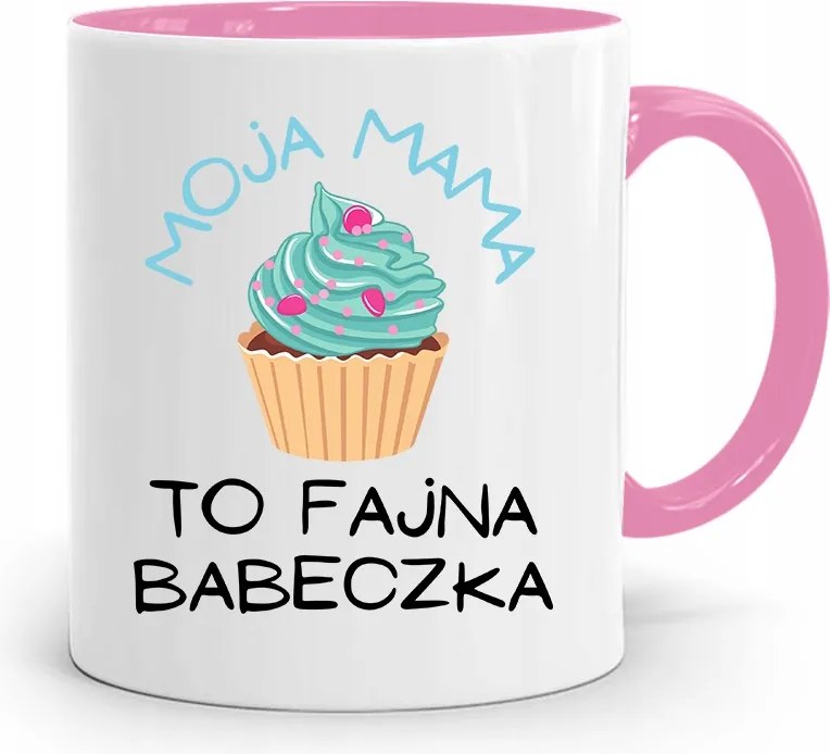 Rózsaszín Bögre Ajándék Anyukáknak Hűvös Muffin nyomott mintával