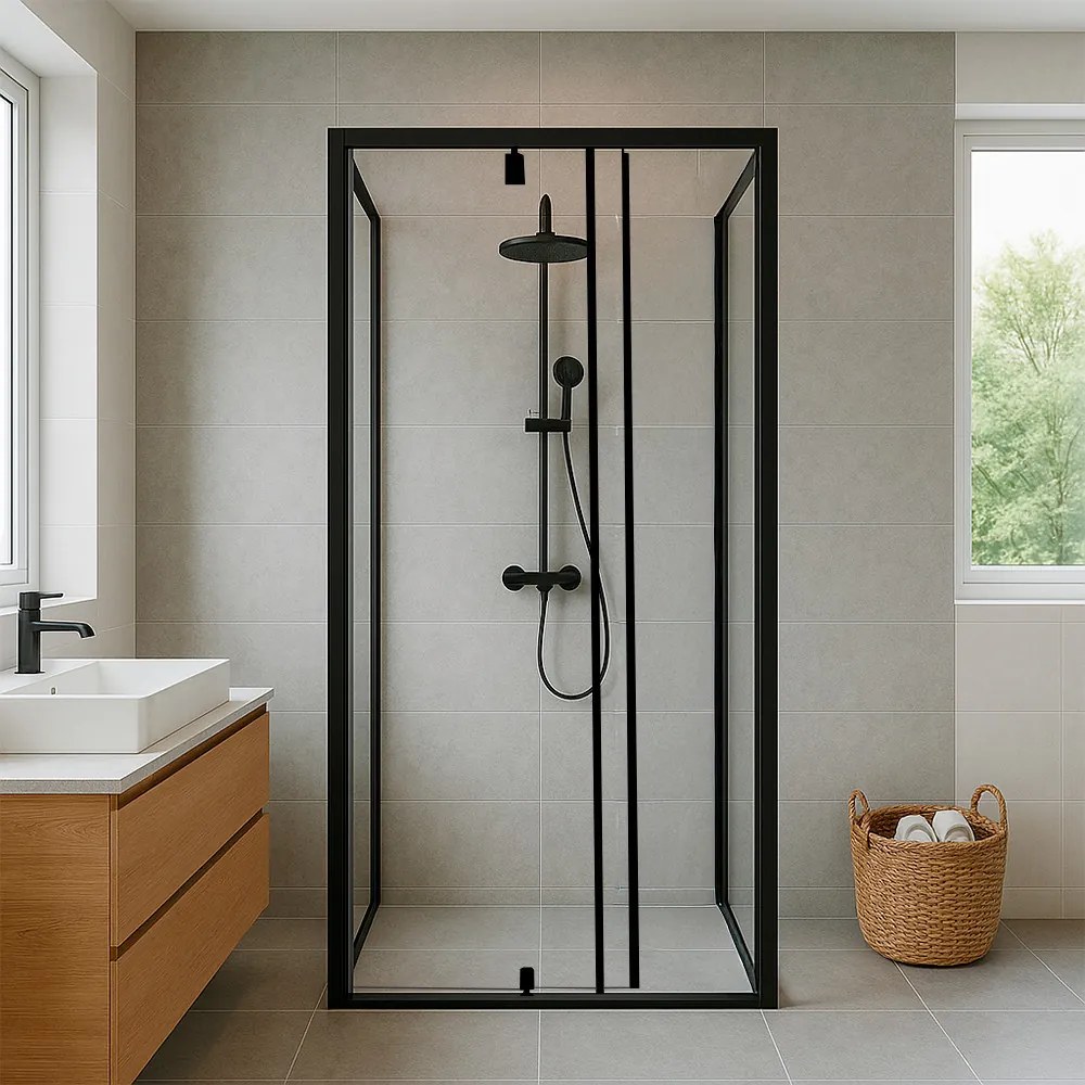 Flexi 80x80 cm falsíkra szerelhető szögletes zuhanykabin zuhanytálca nélkül