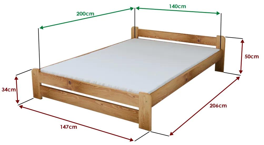 Emily ágy 140x200 cm, égerfa Ágyrács: Ágyrács nélkül, Matrac: Deluxe 10 cm matrac