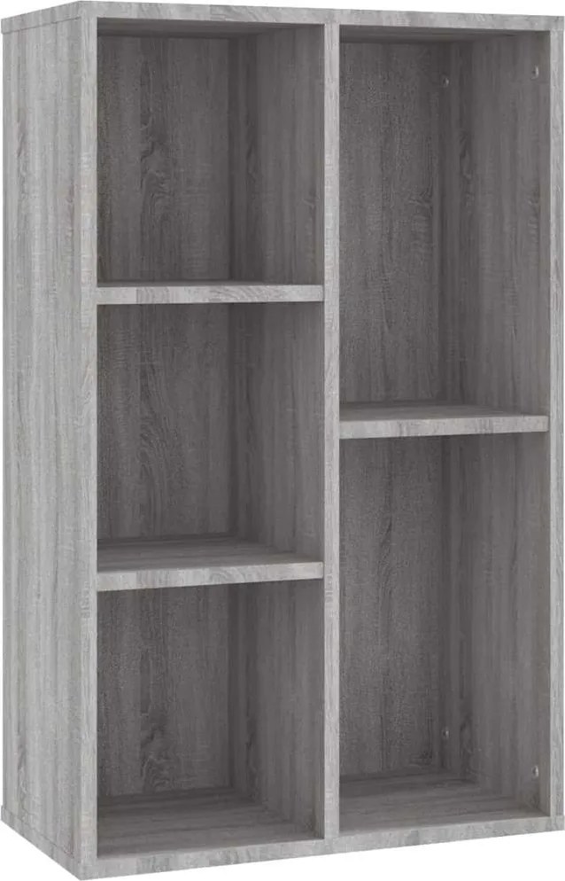 vidaXL szürke sonoma színű fa könyv-/tálalószekrény 50x25x80 cm