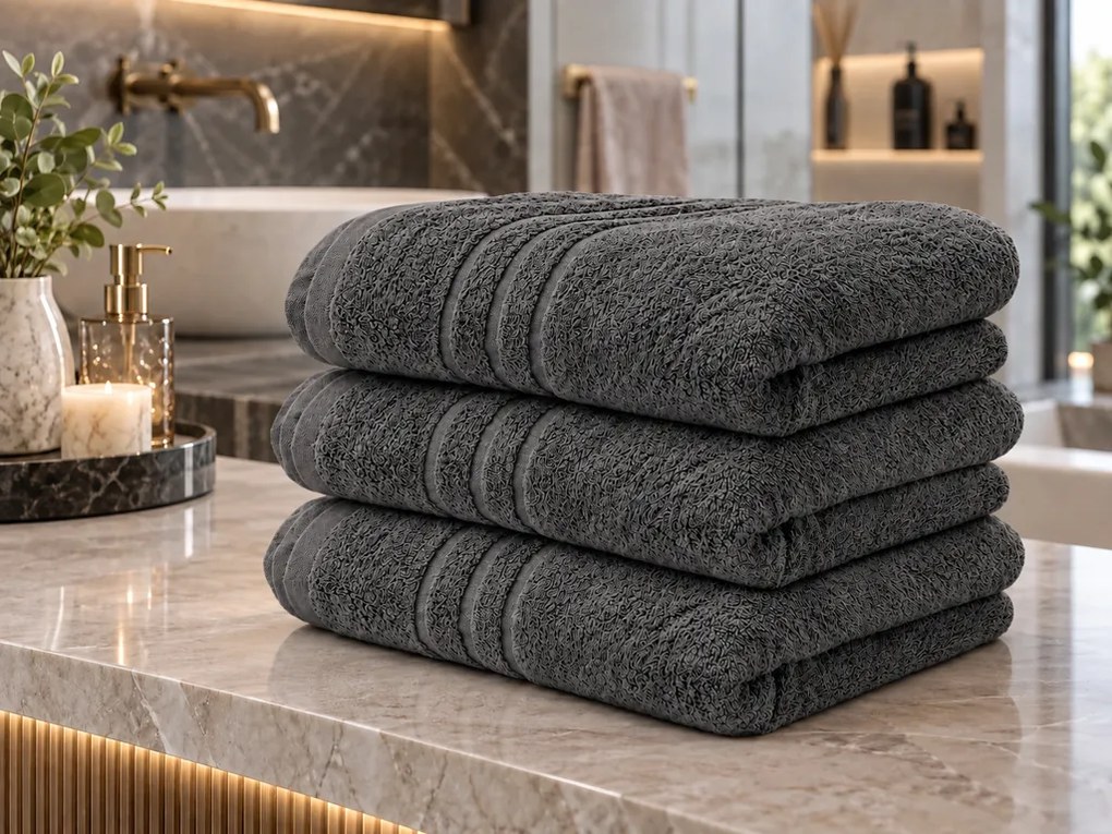 Comfort törölköző 70 x 140 cm sötétszürke, 100% pamut