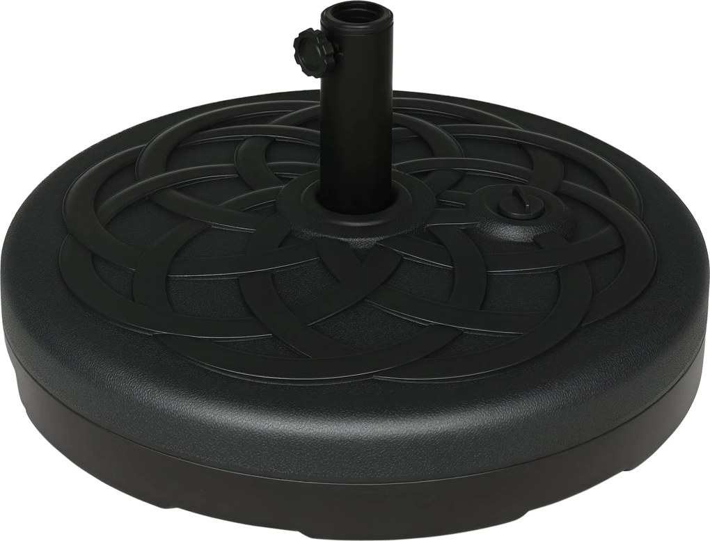 Outsunny Napernyő Állvány, 35 kg-ig Tölthető, Kerek Napernyő Tartó, Napernyő Súly, 38/48 mm Átmérőjű Napernyőhöz, Erkélyhez, Teraszhoz, Kerthez, Feket