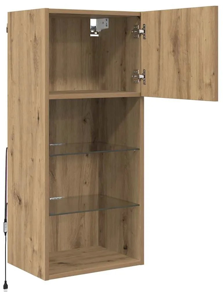 vidaXL Fali TV szekrények 2 pcs Artisan tölgy 40,5 x 30 x 90 cm