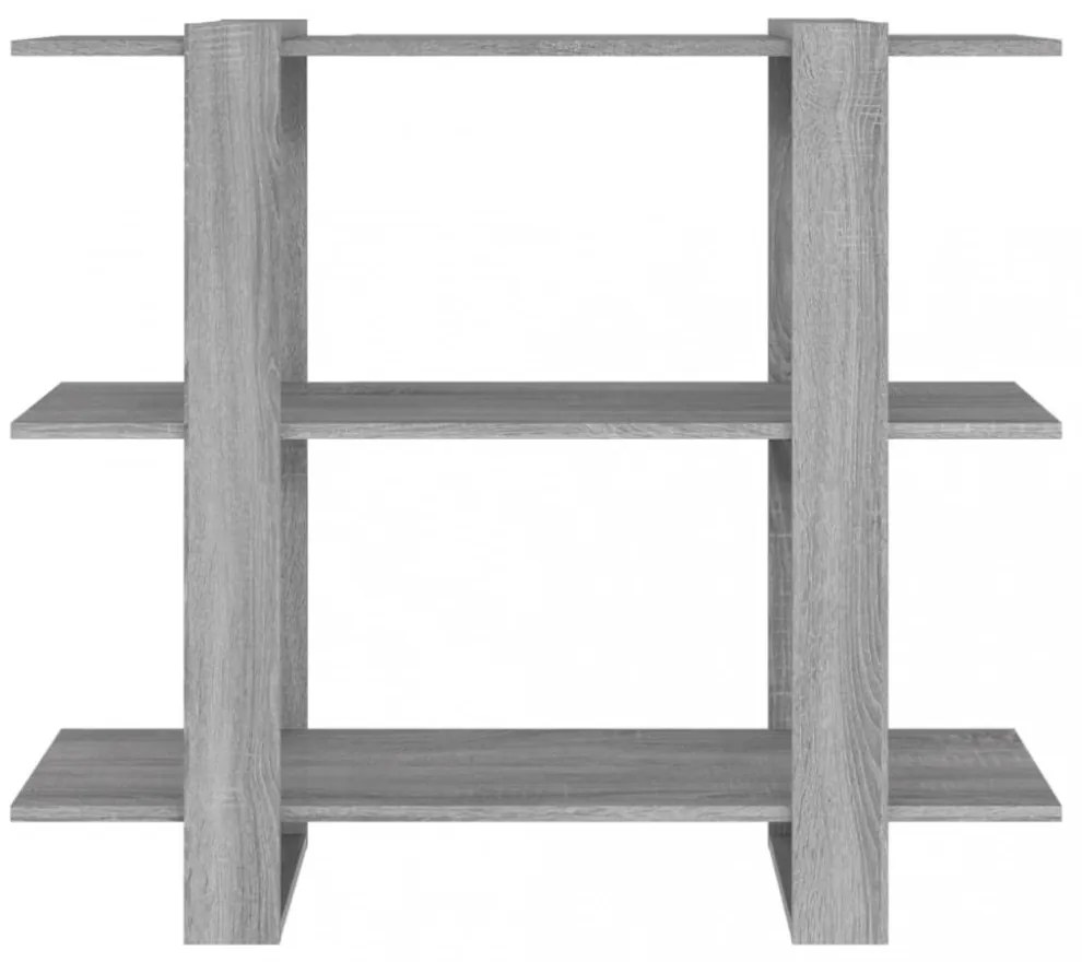 szürke sonoma színű térelválasztó könyvszekrény 100x30x87 cm