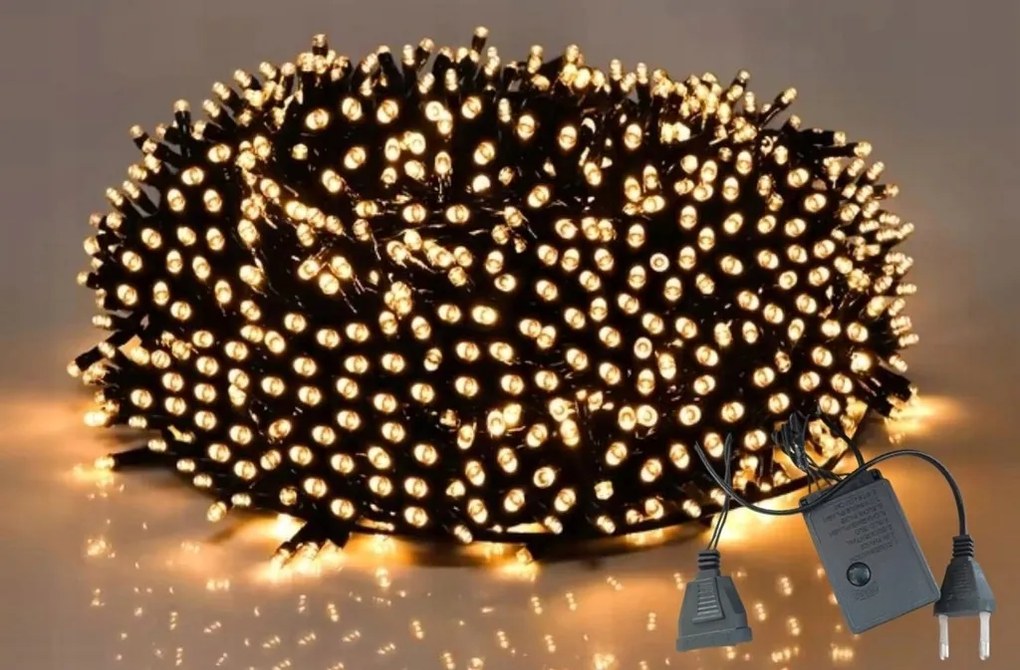200 LED-es karácsonyfa fényfüzér meleg színben – beltéri 16m