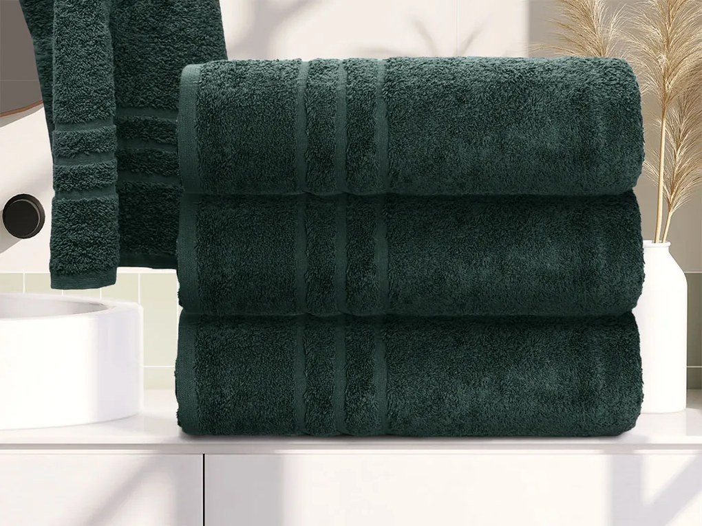 Classic törölköző 70 x 140 cm sötétzöld, 100% pamut