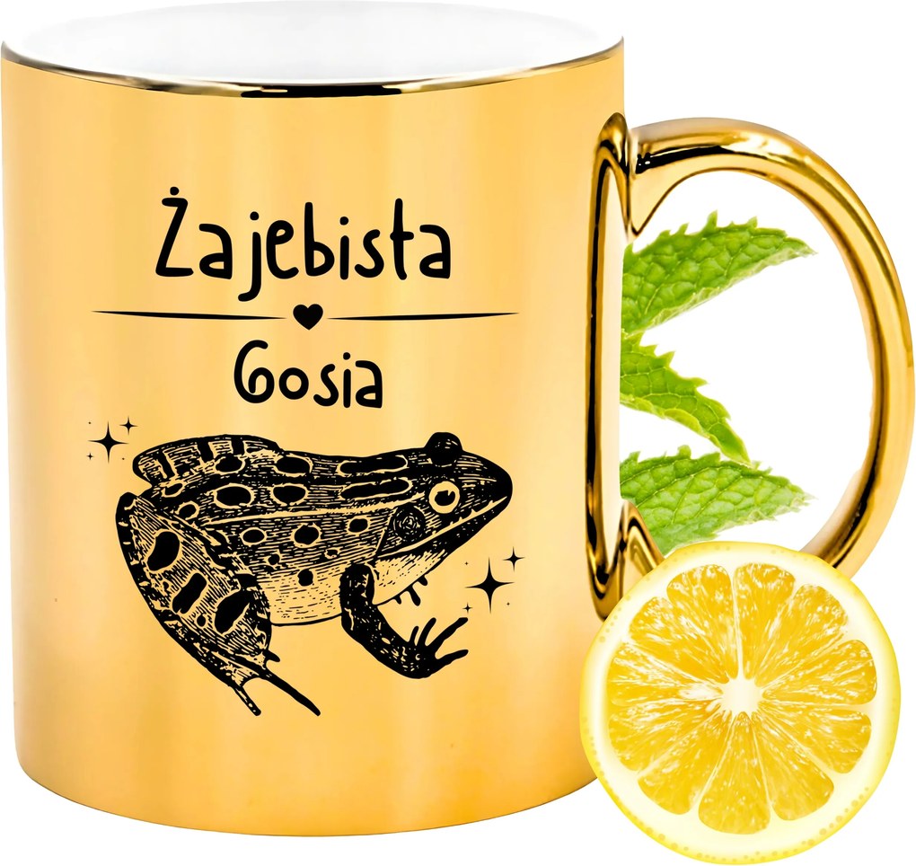 Prémium Arany Csillogó Bögre Ajándék Nyomtatott Fotóval