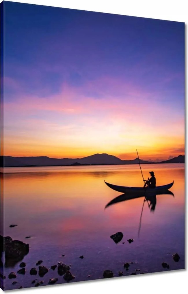 Vászonkép 60x80 Esti horgászat