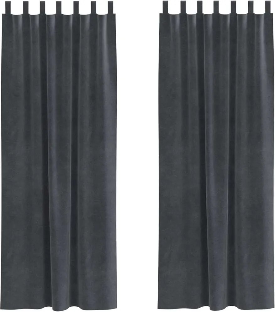vidaXL Sötétítő függönyök 2 pcs Világosszürke 140 x 225 cm Bársony