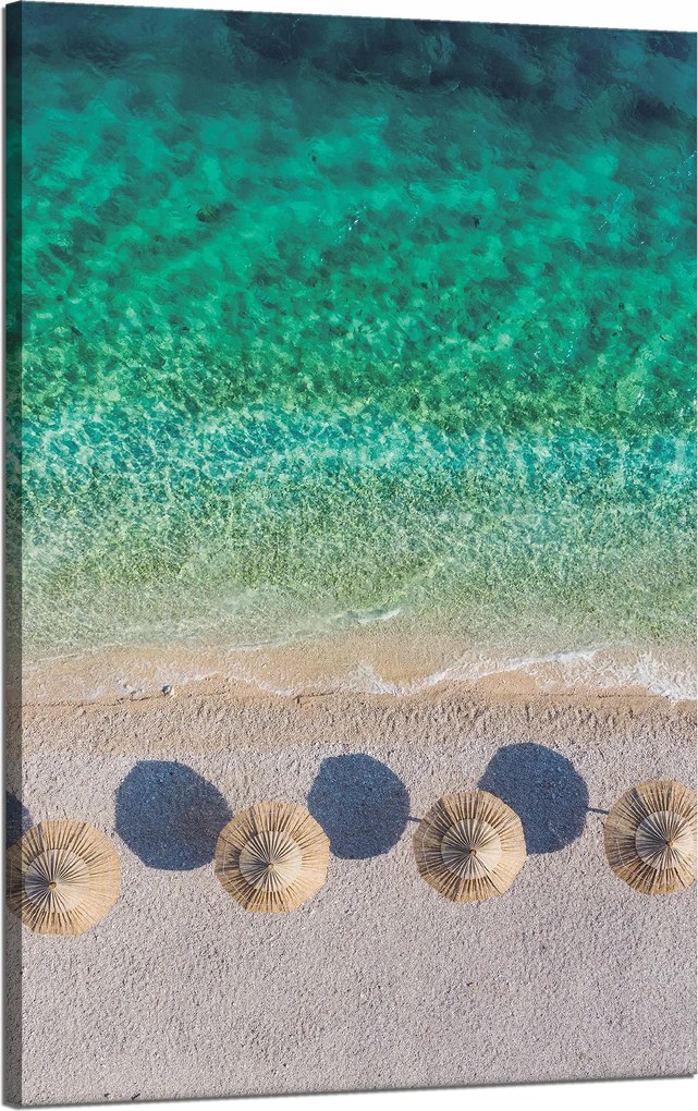 Vászonkép Tengerpart Pihenés Nyaralás Víz Hullámok 50x80 cm