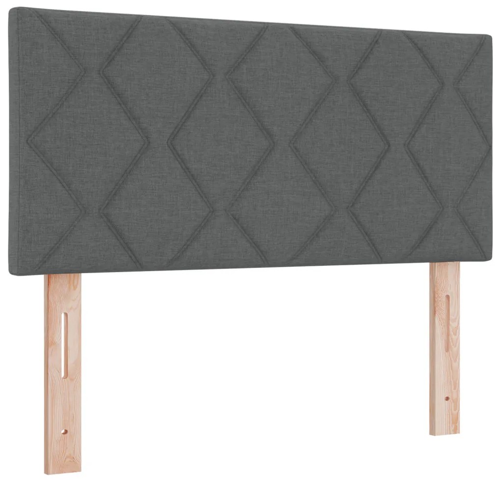 vidaXL Boxrugós ágy matracmal Sötétszürke 200 x 90 cm Poliészter